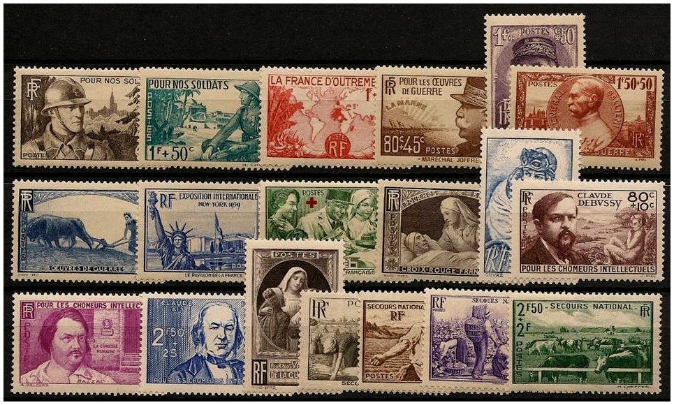 Timbre France Année 1940 Complète - France 1940 Full Year