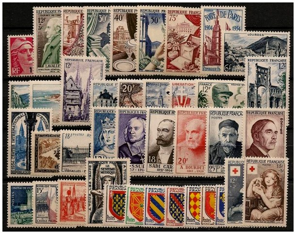 Timbre France Année 1954 Complète - France 1954 Full Year