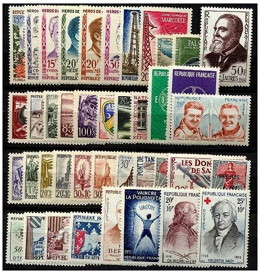 Timbre France Année 1959 Complète - France 1959 Full Year