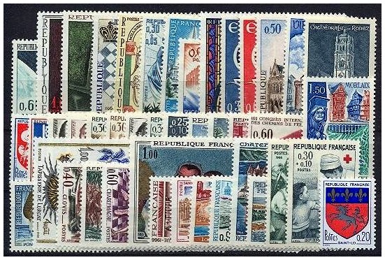 Timbre France Année 1966 Complète - France 1966 Full Year
