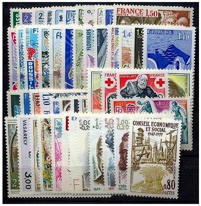 Timbre France Année 1977 Complète - France 1977 Full Year