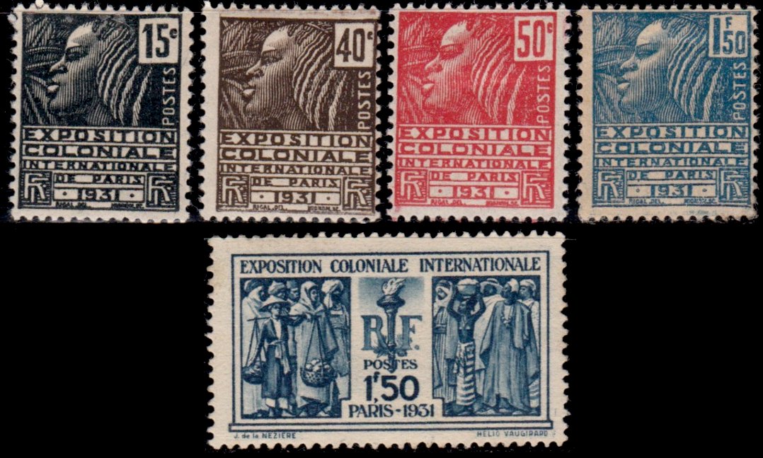 Timbre France Yvert 270/274 - France Scott 258/262