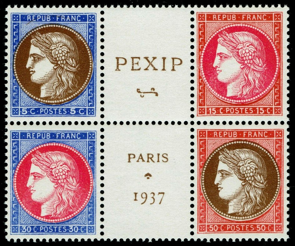 Timbre France Yvert 348/351 - France Scott 329a/d (bloc of 4)