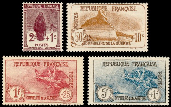 Timbre France Yvert 229/232 - France Scott B20/B23