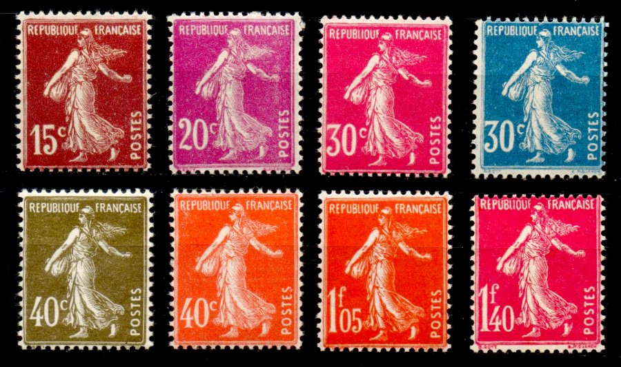 Timbre France Yvert 189/196 - France Scott 165-183
