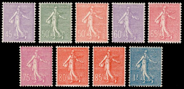 Timbre France Yvert 197/205 - France Scott 143/154
