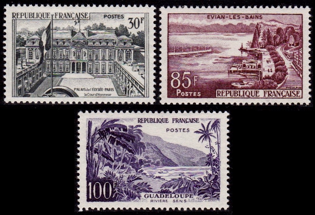 Timbre France Yvert 1192/1194 - France Scott 907/909