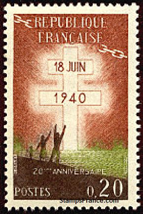Timbre France Yvert 1264 - France Scott 967