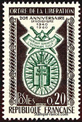 Timbre France Yvert 1272 - France Scott 977