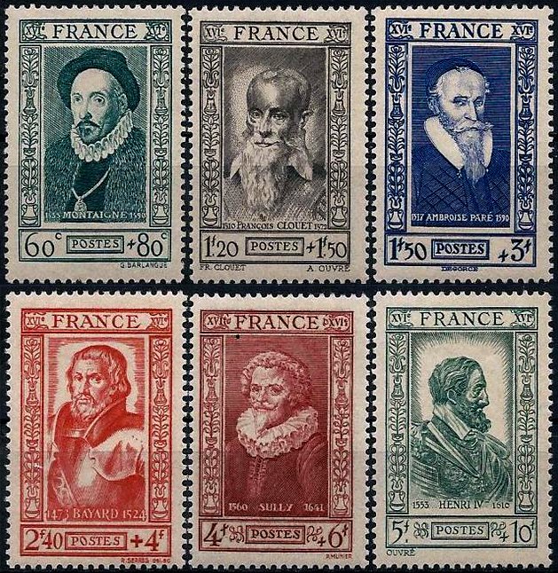 Timbre France Yvert 587/592 - France Scott B161/B166 - Click Image to Close